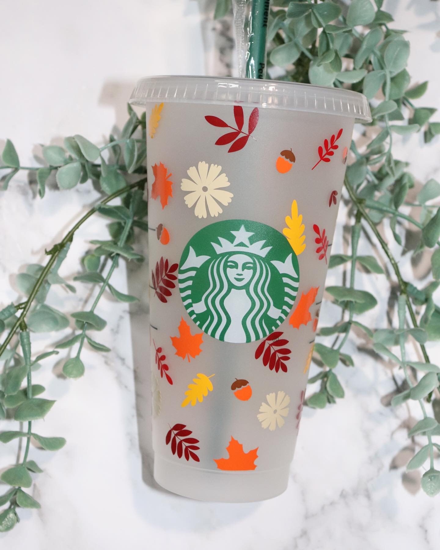 Autumn Starbucks Cold Cup Fall Cold Cup Custom Order Etsy