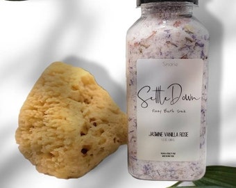 Jasmine Vanilla Rose Fizzy Bath Soak: Aromatherapy Bath Salts