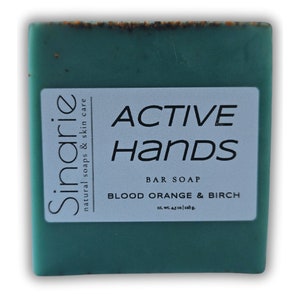 Exfoliating Orange & Birch Hand Soap for Mechanics and Gardeners - Natural Pumice and Walnut Scrub Bar by Sinarie Soaps