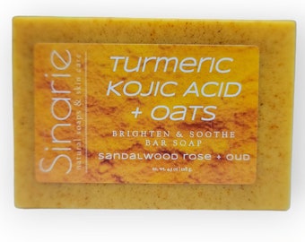 Turmeric Kojic Acid Brightening Bar Soap with Oats