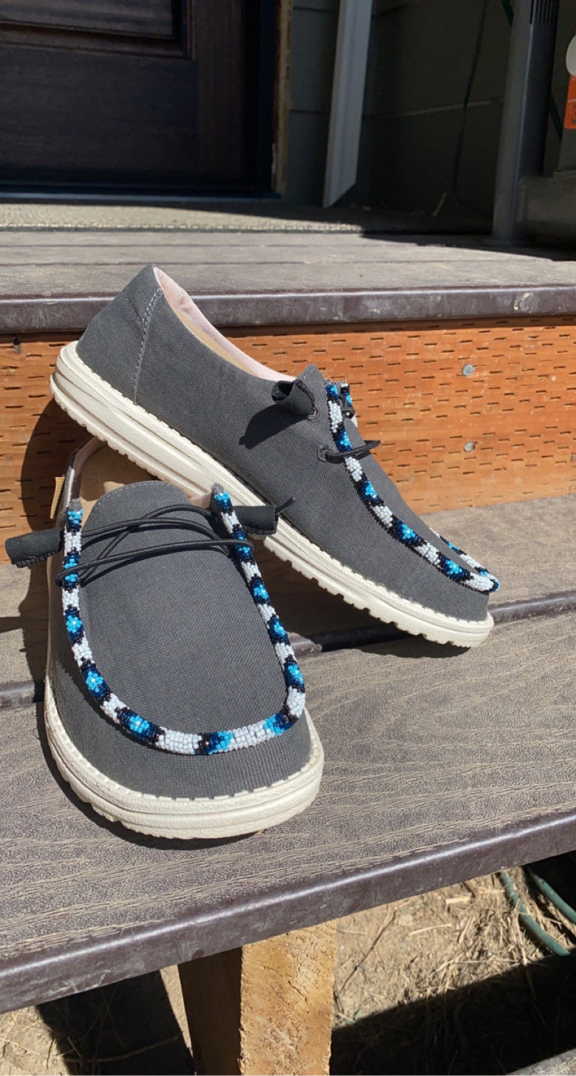 Beaded Hey Dude Shoes Etsy