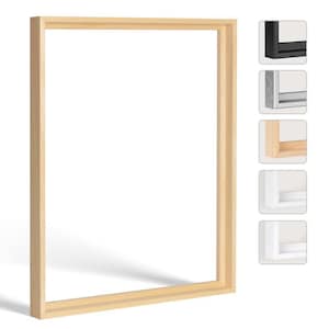 Shadow gap frame HAMBURG solid wood Abachi varnished for canvas pictures, in various sizes, made in Germany