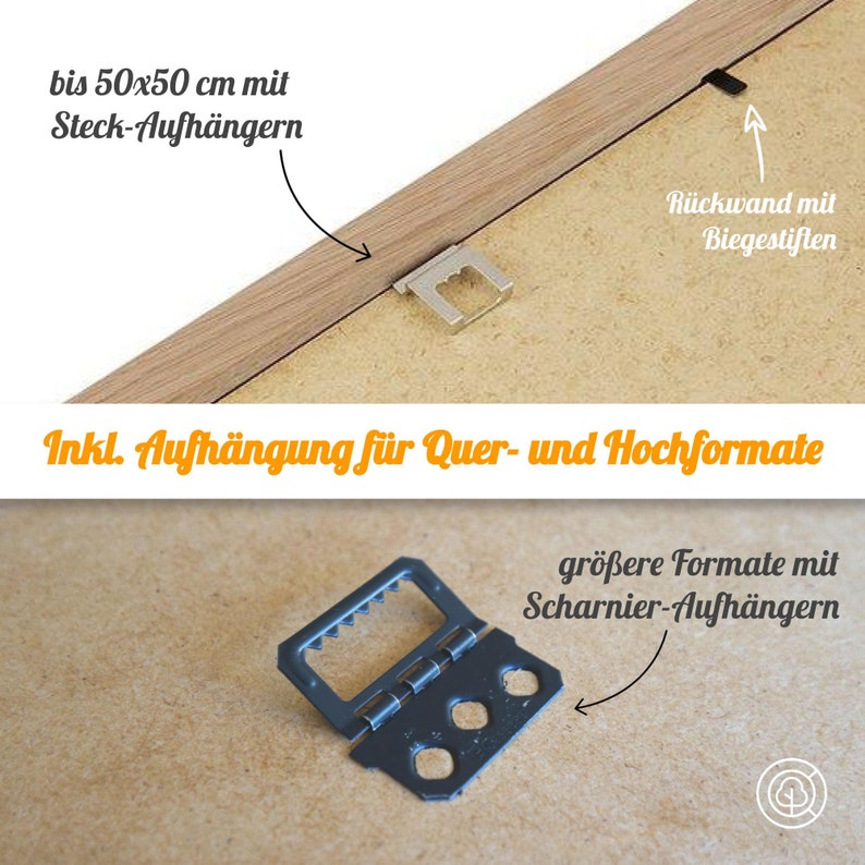 Eiche Bilderrahmen, Massivholzrahmen CLARA aus Eiche, Holzbilderrahmen aus Deutschland, Posterrahmen in verschiedenen Größen Bild 7