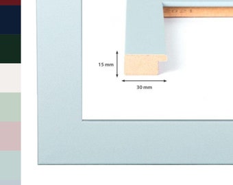 Picture frame in pastel colors with shatterproof acrylic glass, ideal for photos, posters & as a gift, 30 mm wide, for horizontal or vertical hanging