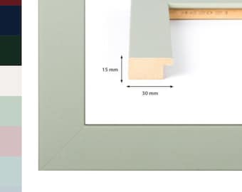 Picture frame in pastel colors with shatterproof acrylic glass, ideal for photos, posters & as a gift, 30 mm wide, for horizontal or vertical hanging