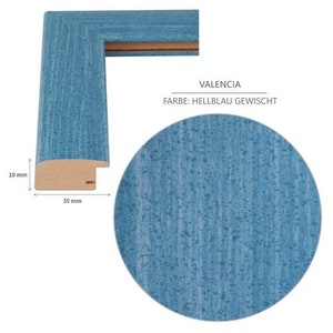 Bilderrahmen Valencia in Hellblau und verschiedenen weiteren Farben und Größen, Posterrahmen mit Acrylglas, hergestellt in Deutschland Bild 5