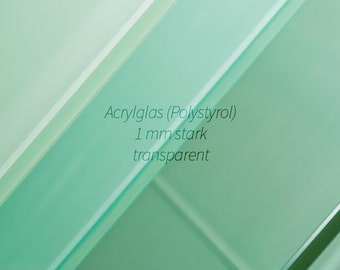 Acrylic glass/polystyrene, 1 mm thick, reflective or anti-reflective, acrylic glass pane for picture frames