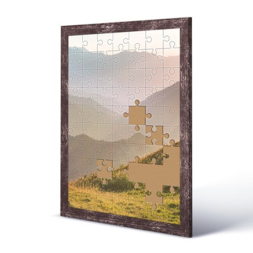 19x27 Puzzle Frame Kit with Glue Sheets | White Mid Century Picture Frame |  Real Wood with UV Resistant Acrylic Front | Made to Preserve and Display