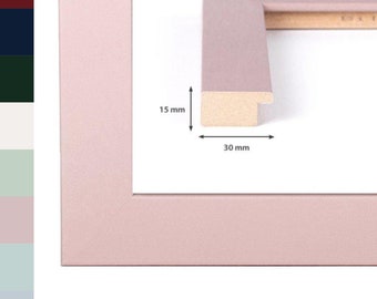 Picture frame in pastel colors with shatterproof acrylic glass, ideal for photos, posters & as a gift, 30 mm wide, for horizontal or vertical hanging