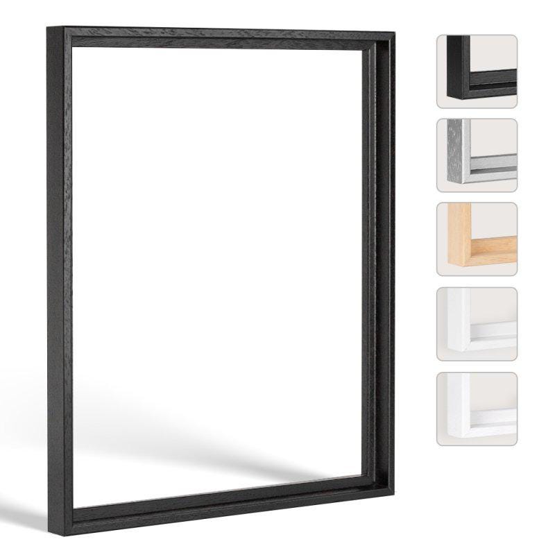 Shadow gap frame HAMBURG solid wood Abachi for canvas pictures, in various sizes, made in Germany