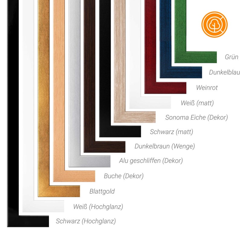 Doppelglasrahmen Monza mit Acrylglas, Doppelglas Rahmen, hergestellt in Deutschland, in verschiedenen Farben und Größen zdjęcie 3