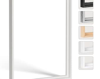 Shadow gap frame HAMBURG solid abachi wood for canvas prints, in various sizes, made in Germany