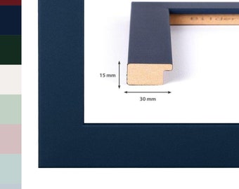 Picture frame in pastel colors with shatterproof acrylic glass, ideal for photos, posters & as a gift, 30 mm wide, for horizontal or vertical hanging