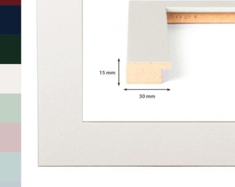 Picture frame in pastel colors with shatterproof acrylic glass, ideal for photos, posters & as a gift, 30 mm wide, for horizontal or vertical hanging