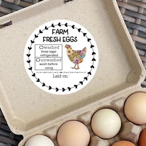 Chicken Egg Carton Stickers: Farm Fresh Eggs