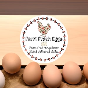 Farm Fresh Eggs | Personalized Egg Carton Labels | Farm Gifts - 2.5 inch