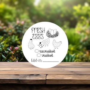 Fresh Egg Stickers | Personalized Farm Stickers | Washed & Unwashed Egg Stickers - 2 inch
