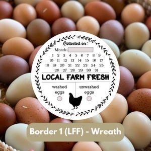 Date Stickers For Farm Eggs, Personalized Egg Carton Stickers - 2 inch