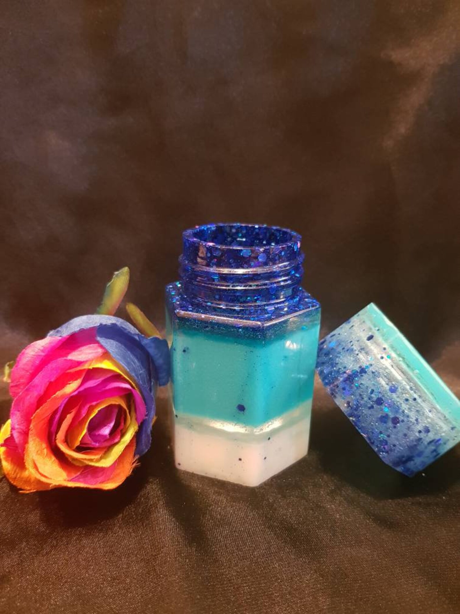 Handmade epoxy resin trinket pot screw lid jar stash jar Etsy