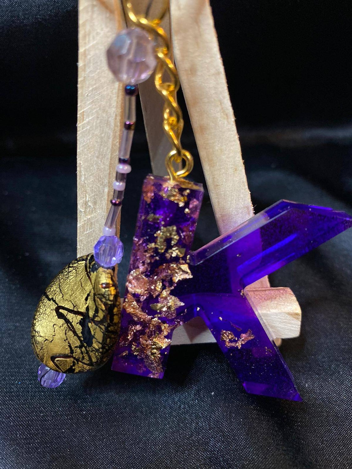 Handmade epoxy resin initial keyring unique quirky gift Etsy