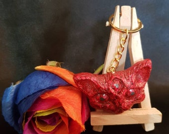 Red Devil Rockabilly Retro Demon Resin Relief Sculpt Jewelry Crafts goth punk 