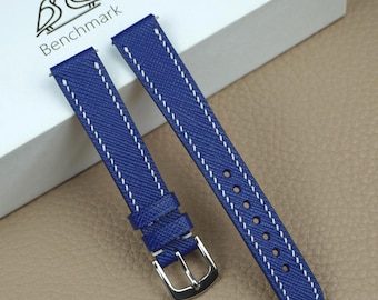 Handmade Royal Blue Goatskin Leather Watch Strap Custom Size