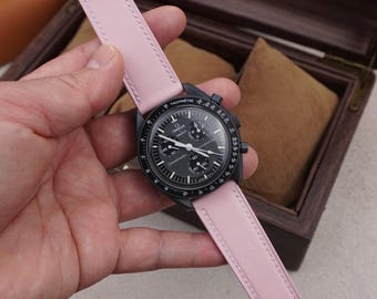 Dusty Pink Matte Calfskin Watch Strap Handmade Watch Band Custom Size