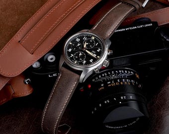 Watch Strap for IWC Pilot’s Watch Chronograph Spitfire, Dark Brown Tusca Leather
