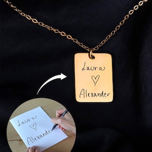Surgical steel necklace – Custom handwriting