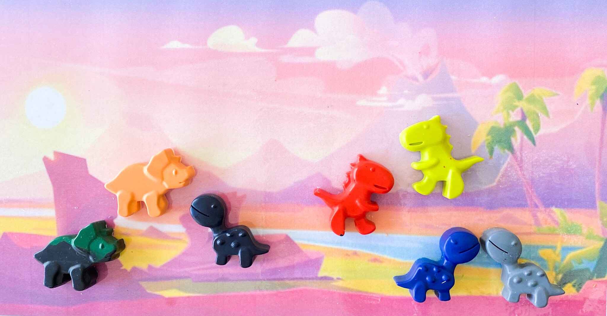 Dinosaur Crayons Dino Crayons Kids Color Party Favors Present Gift Etsy