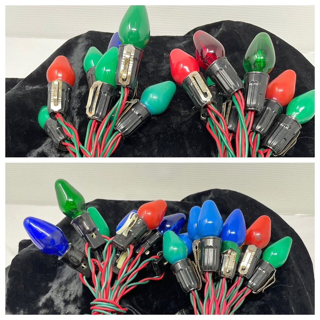 3 VTG Strands of Christmas Tree Lights. 21 Bulbs. 125V. E7547 Made USA