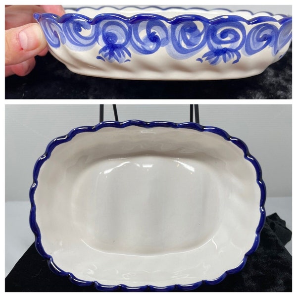 Vestal Ceramic Hand Painted Soap Dish Made In Portugal #1455 (Imperfect)