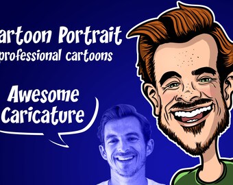 Anpassad karikatyr | Personligt illustrerat porträtt | Original digital gåva