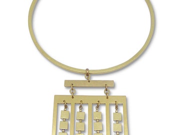 Verita Brass collar and pendant necklace