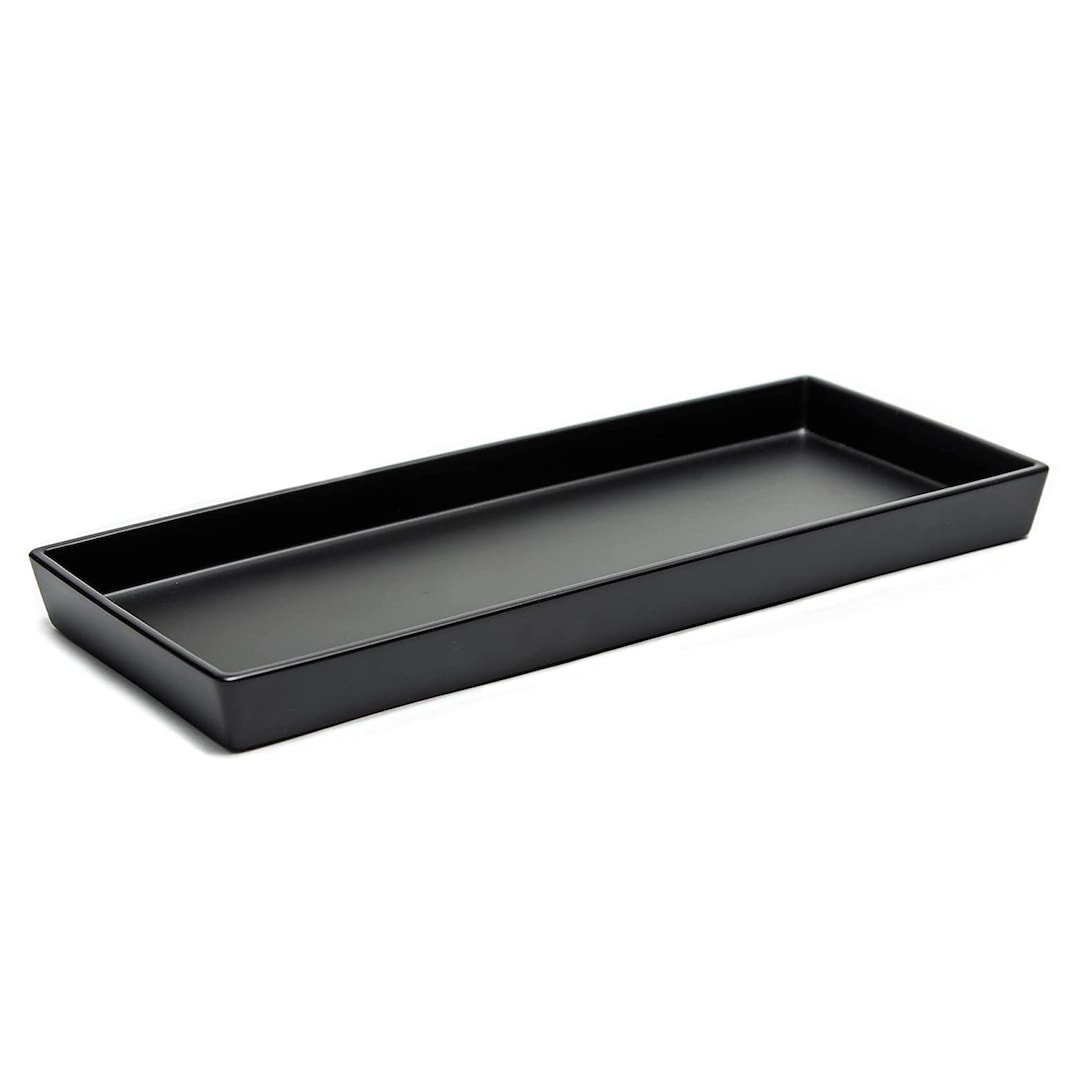 JO LAVIE Matte Black Bathroom Tray 12 X 5'' Resin Bath Vanity Tray for ...