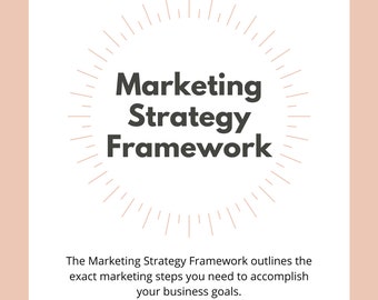 Plantilla de marco de estrategia de marketing: hoja de trabajo de planificador de negocios, plantilla de pequeña empresa, plan de marketing imprimible, plantilla de emprendedor