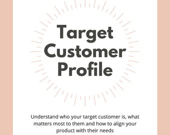 Plantilla de perfil de cliente: encuentre su perfil de cliente objetivo, hoja de trabajo de planificador de negocios, plantilla de pequeña empresa, perfil de cliente imprimible