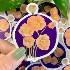 Fleur de naissance d'août - le coquelicot / Stickers découpés mats de qualité. Bouteilles d'eau, collections d'autocollants, cadeaux, etc. Conçus pour les Lions et les Vierges <3