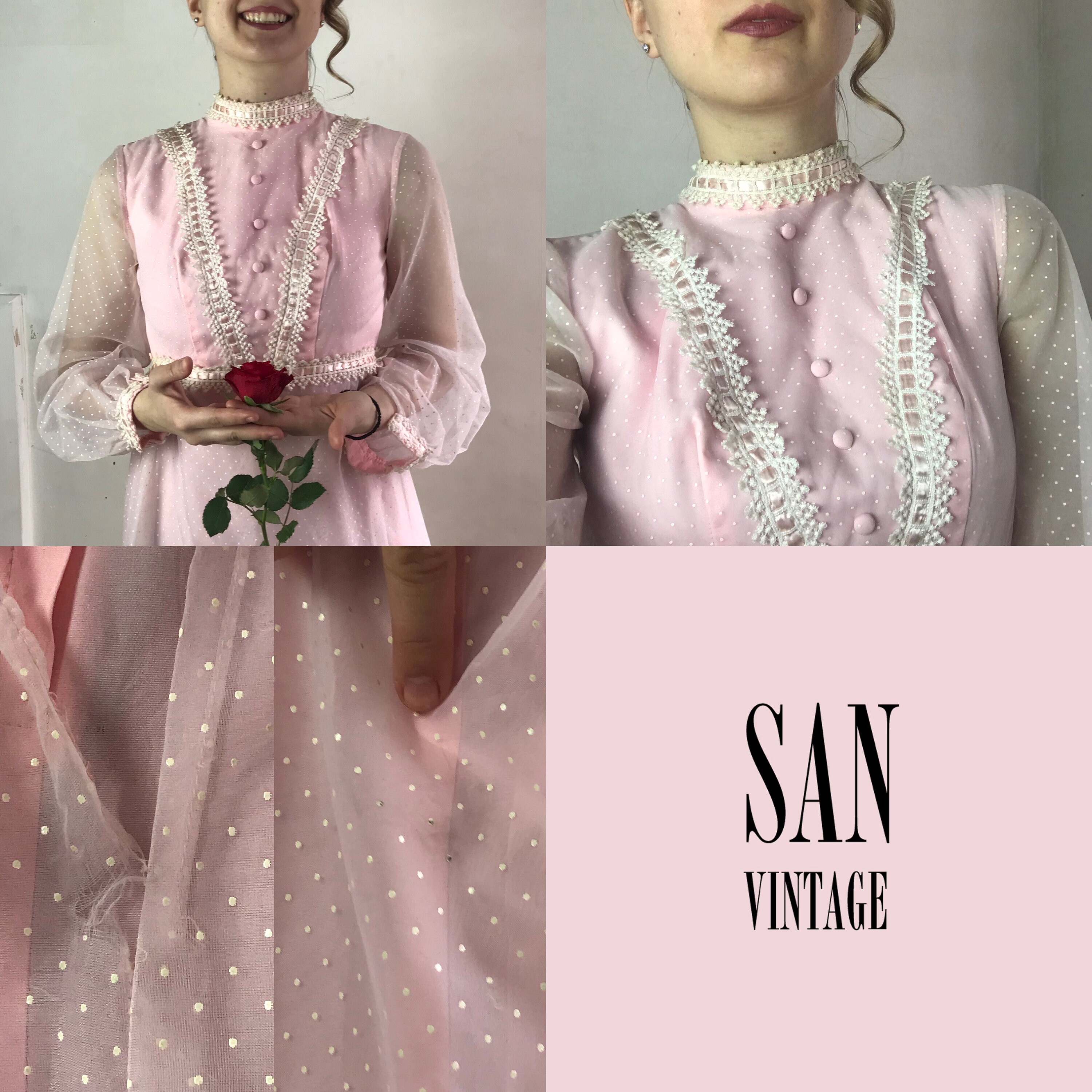 Vintage Handmade Victorian Style Baby Pink Princess Dress - Etsy