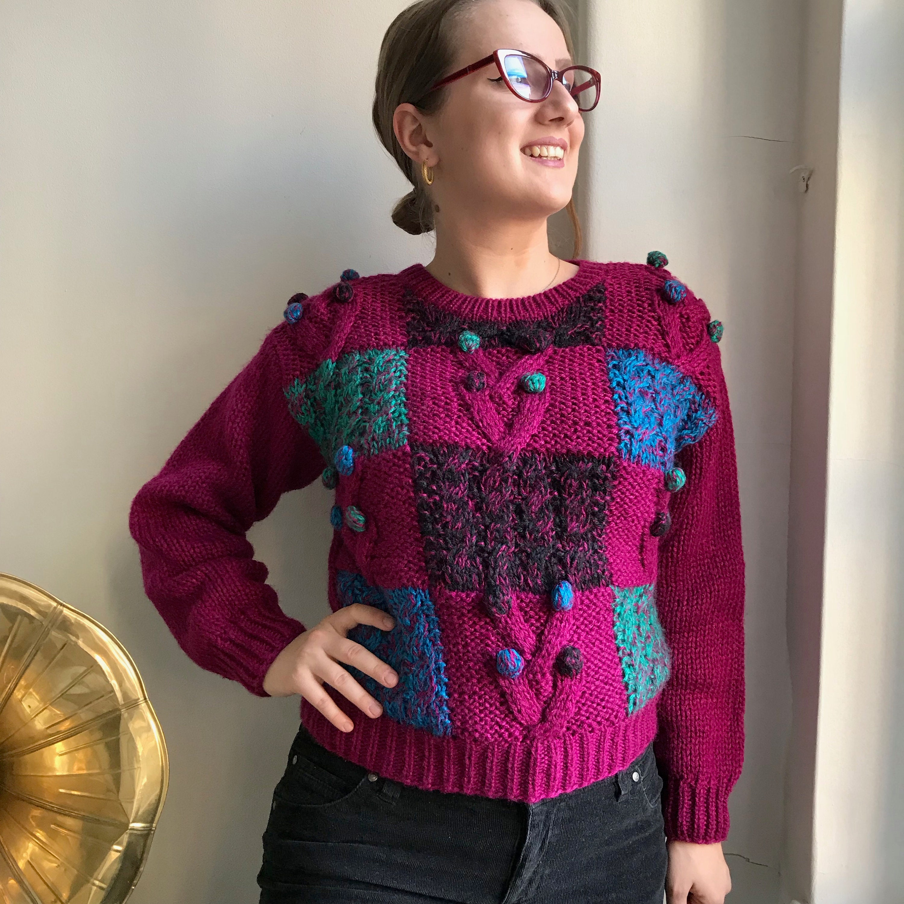 Magenta Sweater - Etsy UK