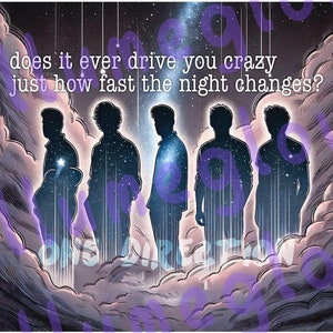 DIGITAL* One Direction Night Changes Original Digital Art | DIY 1D Lyric Quote Wall Art | Custom Fan Art Download | Night Changes PNG