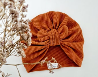 turban bonnet bébé enfant jersey à côtes