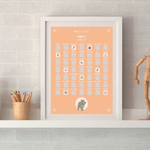 49 Family Activities -  Scratch-Off Bucket List Poster, Valentine&#39;s Gift, Birthday Gift, Anniversary Gift, A2 420x594 mm/16.53x23.39 in