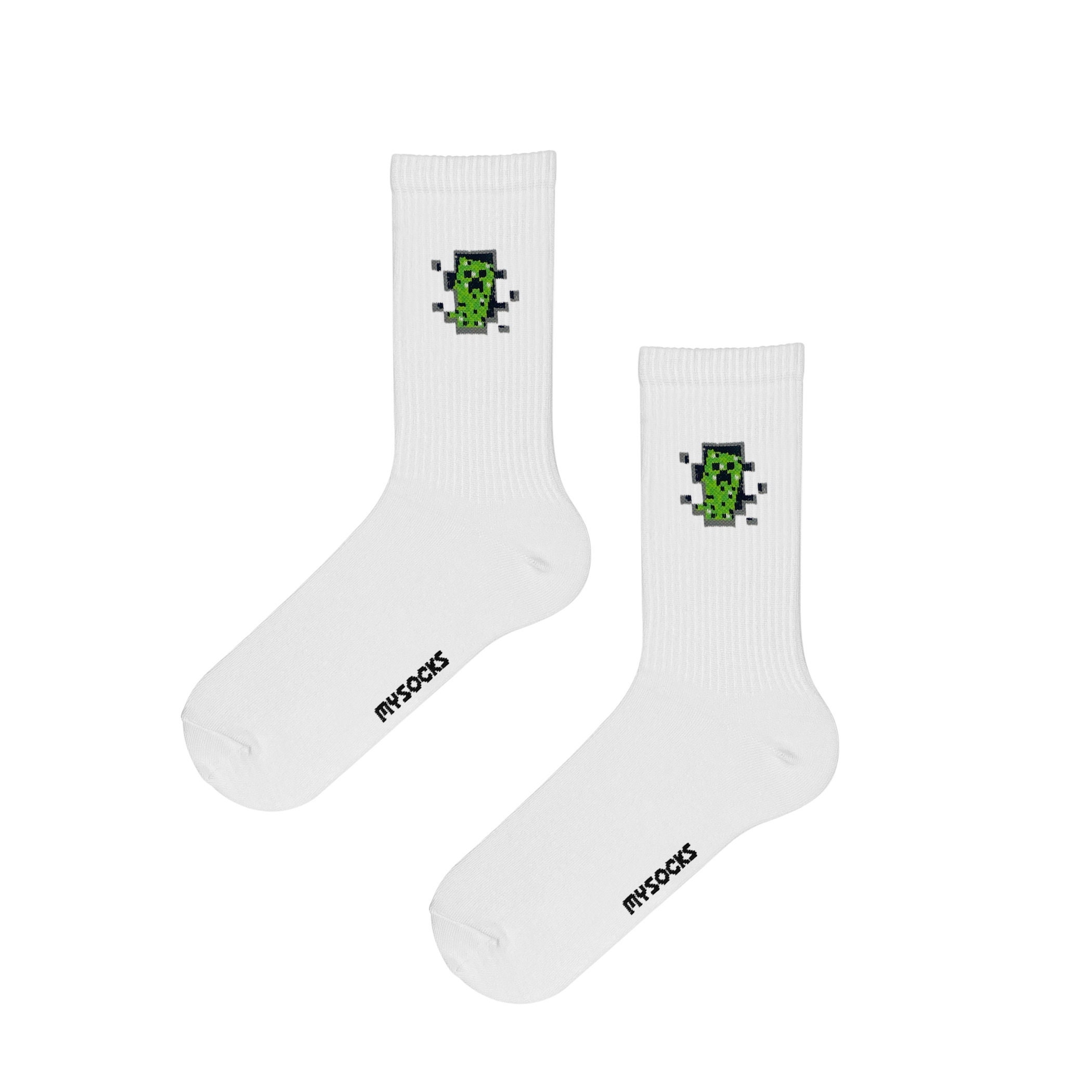 Minecraft Creeper Custom Socks Casual Crew Socks Gift Etsy UK