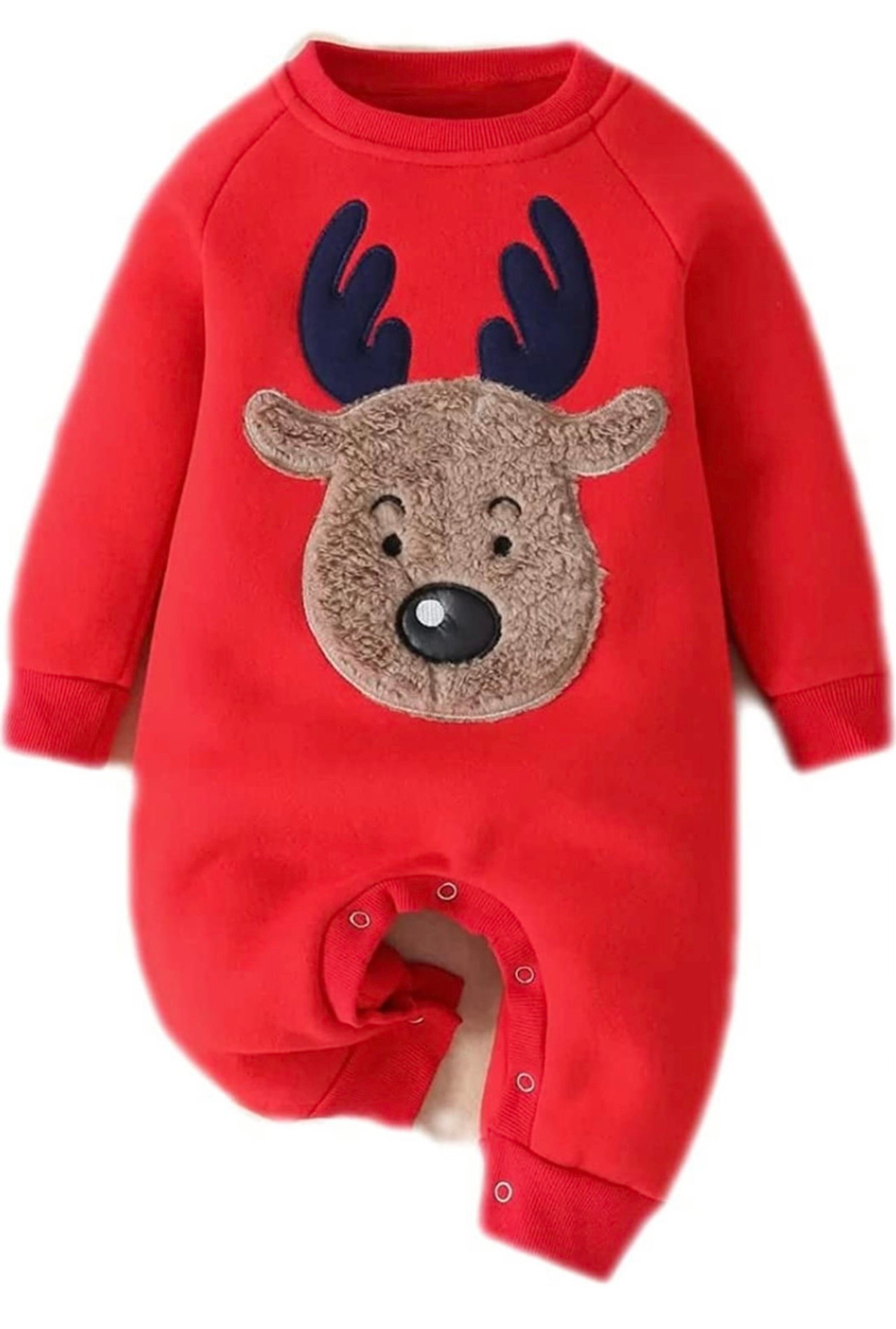 New Baby Infant Reindeer Jumpsuit Romper Baby Suit Handmade Deer Winter ...