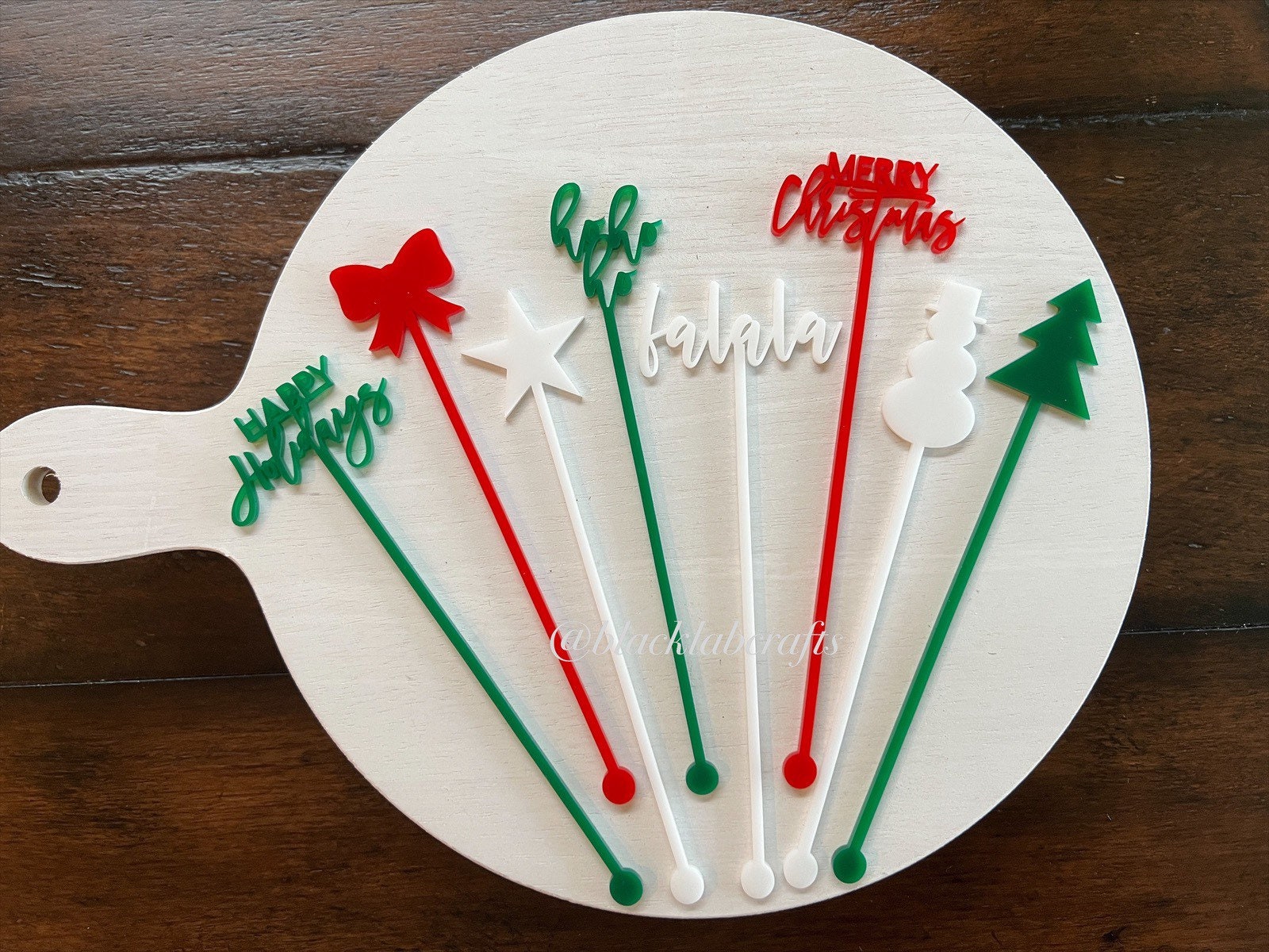 Christmas Drink Stirrers Etsy