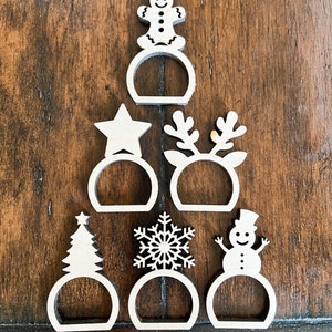 Christmas napkin rings; winter napkin rings