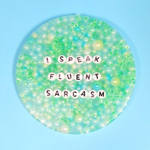 PICK PAD fidget toy i speak fluent sarcasm stress anxiety reliever relax latex free silicone pick peel skin picking beads funny adult