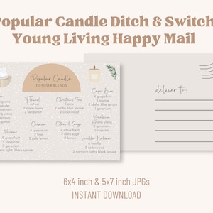 DITCH AND SWITCH Popular Candle Scents Diffuser Blends | Essential Oils Young Living Postcard | Printable Postcard | Instant Download