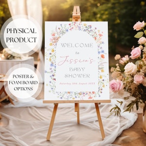 Babyparty-Willkommensschild, Wildblumen-Babyparty-Eingabebanner, buntes Blumen-Babyparty-Willkommensschild, wunderliches Babyparty-Dekor
